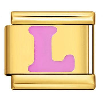 Gold Letter Italian Charm