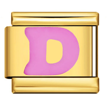Gold Letter Italian Charm