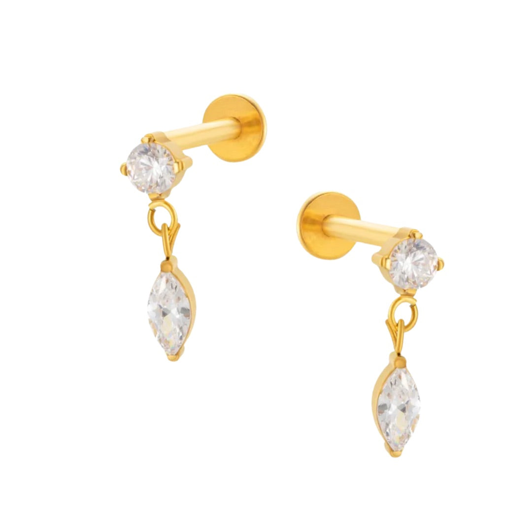 Dew Drop Flat-Back Stud (Single or Pair!)