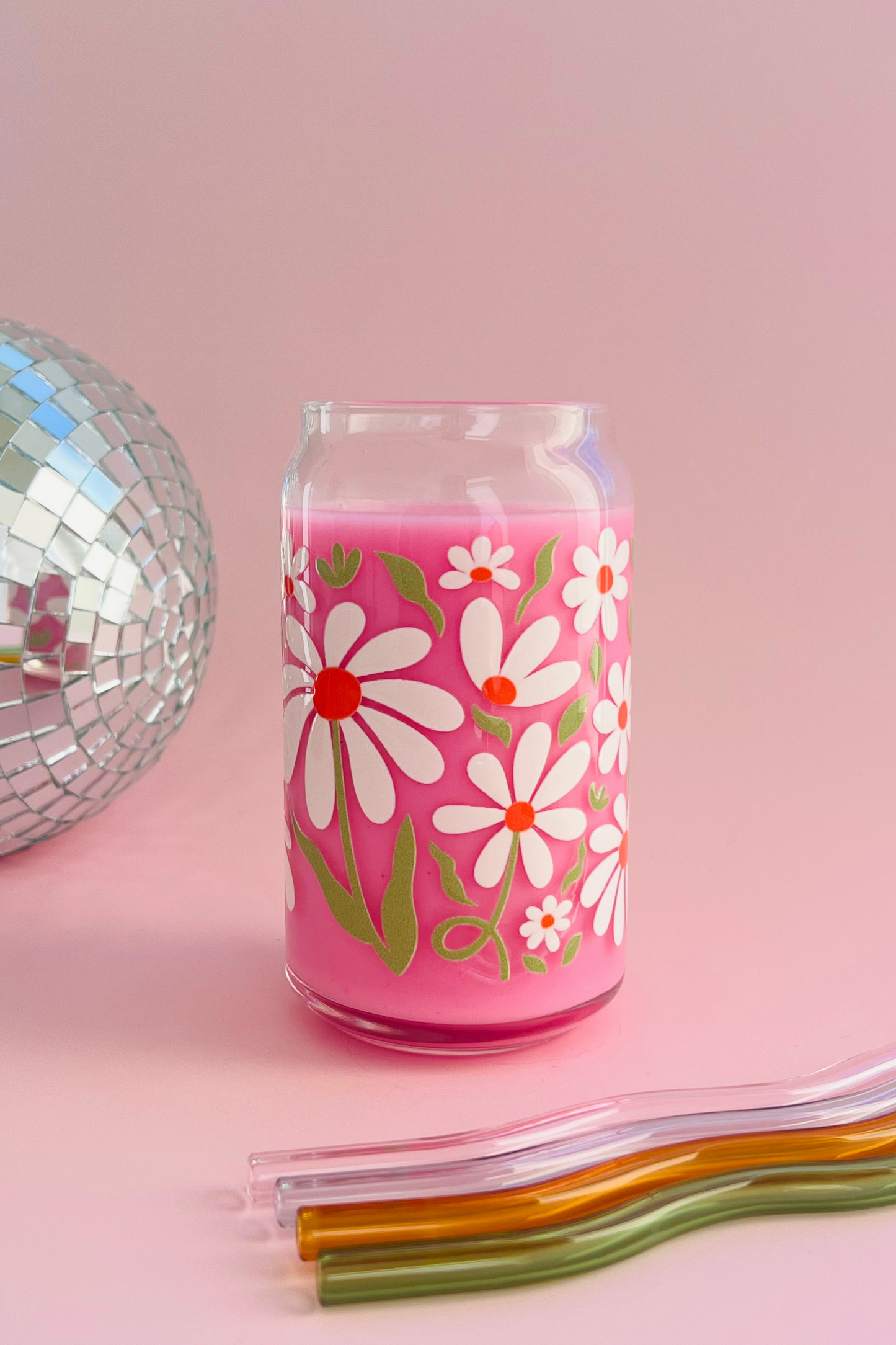 Falling Petals Glass Cup (3 Colors!)