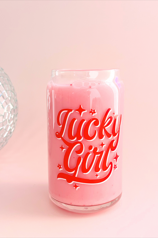Lucky Girl Glass Cup