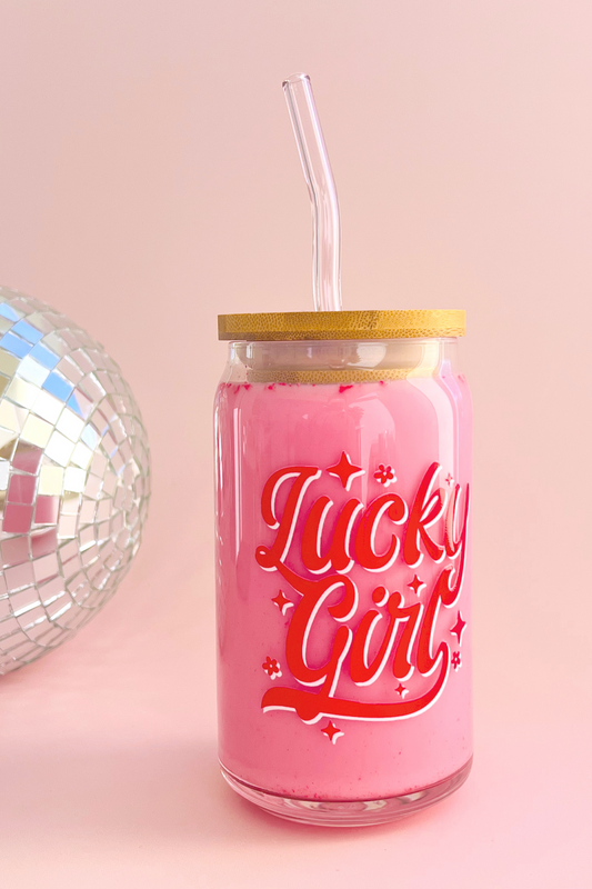Lucky Girl Glass Cup