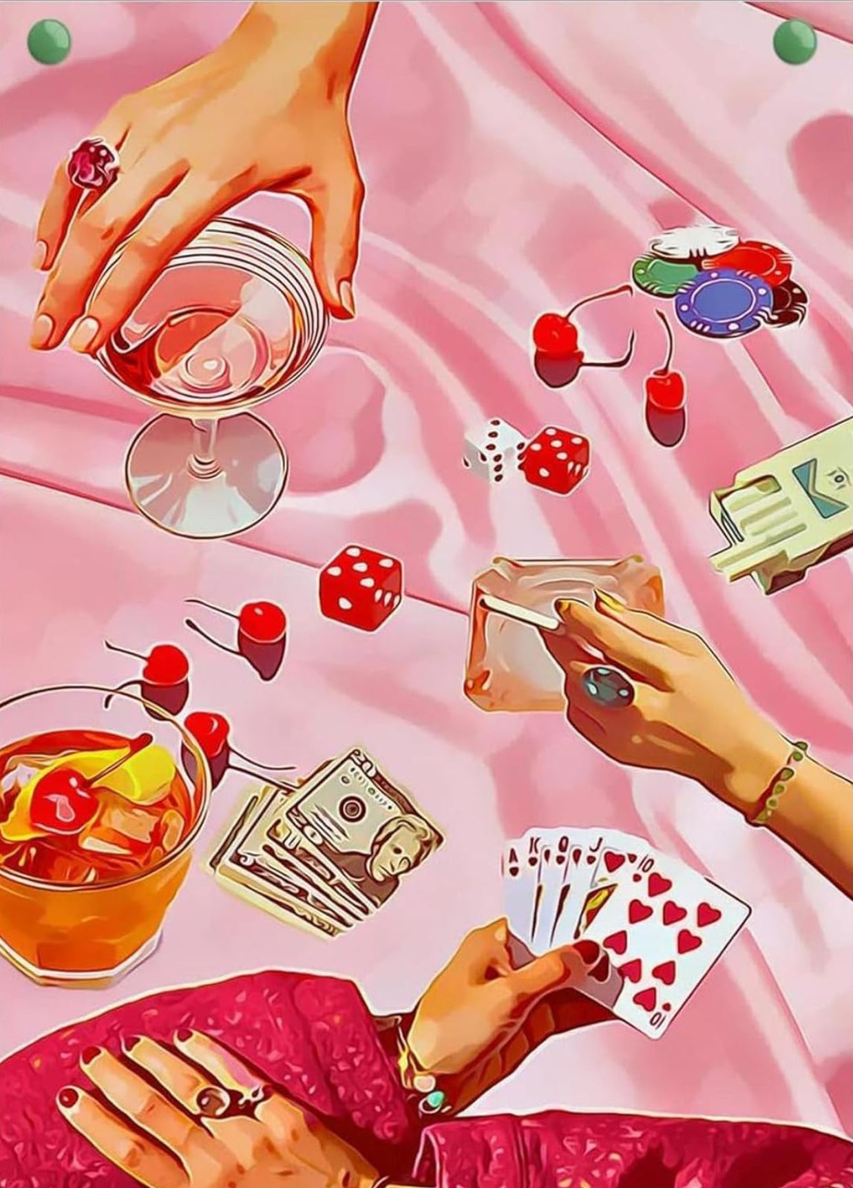 Pink Casino Diamond Painting Art Kit