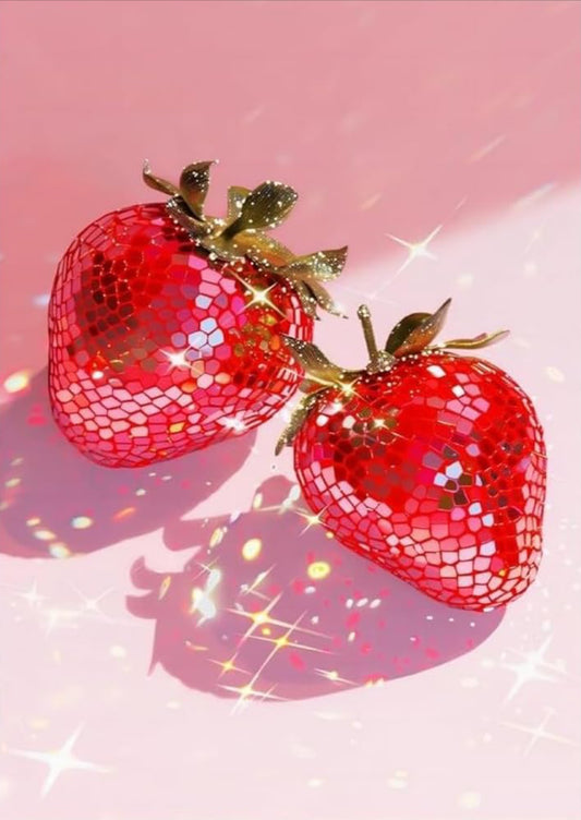 Disco Strawberries Diamond Painting Art Kit