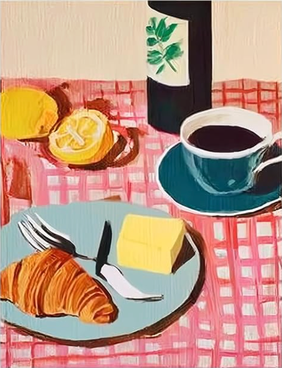 Croissant Breakfast Diamond Painting Art Kit