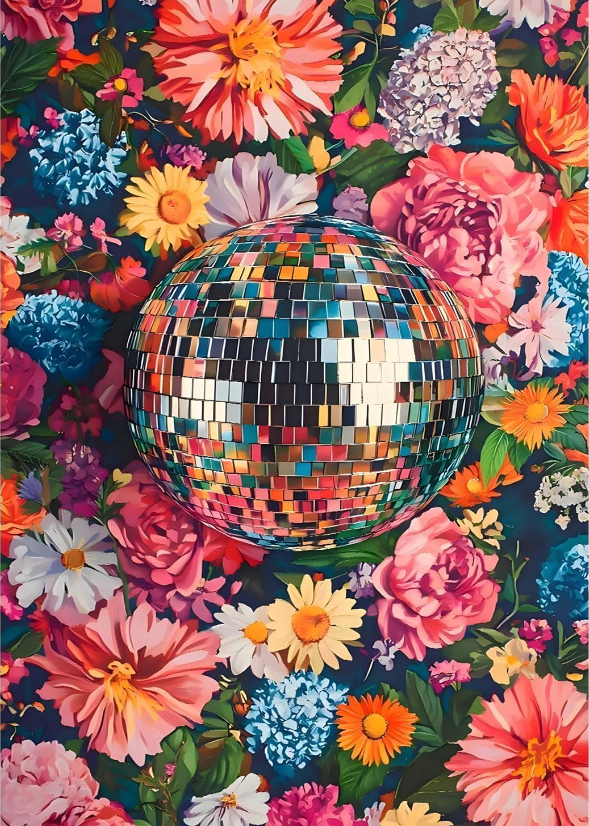 Floral Disco Ball Diamond Painting Art Kit