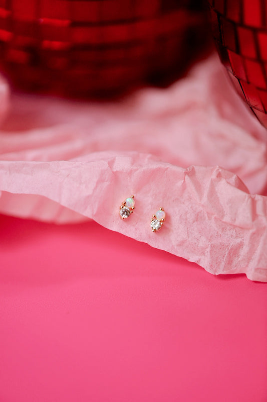 CZ Opal Studs