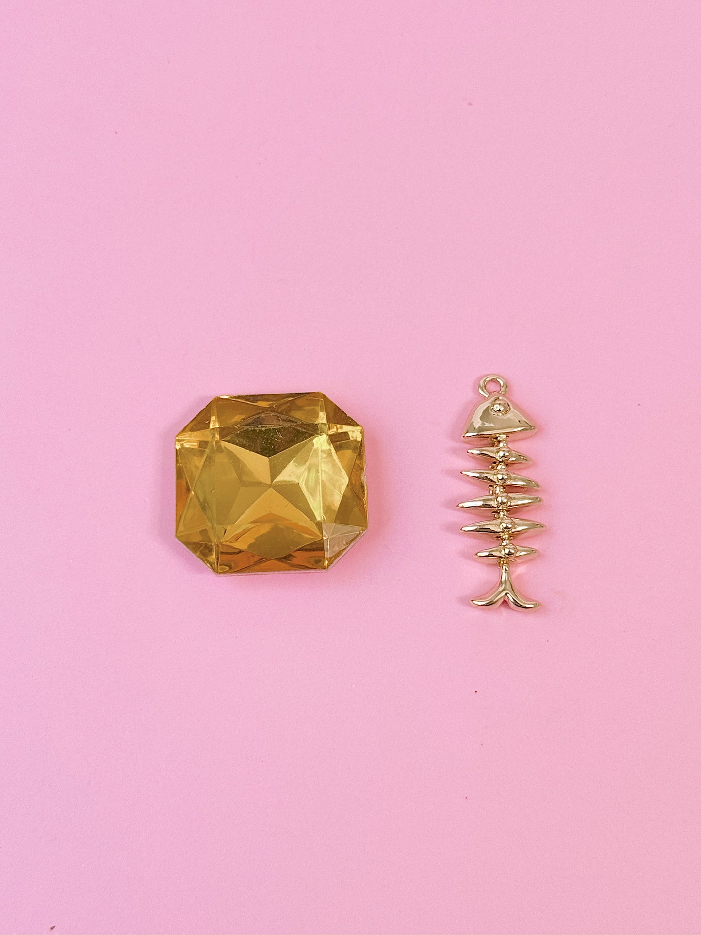 Fish Bones Gold Charm
