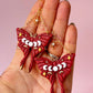 Burgundy Moth Dangles