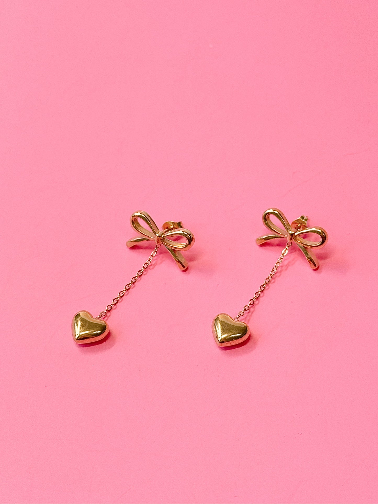 Heart Drop Stud Dangles