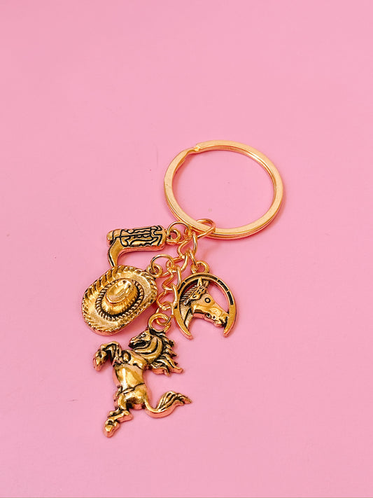 Giddy Up Gold Keychain