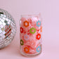 Rainbow Flower Glass Cup