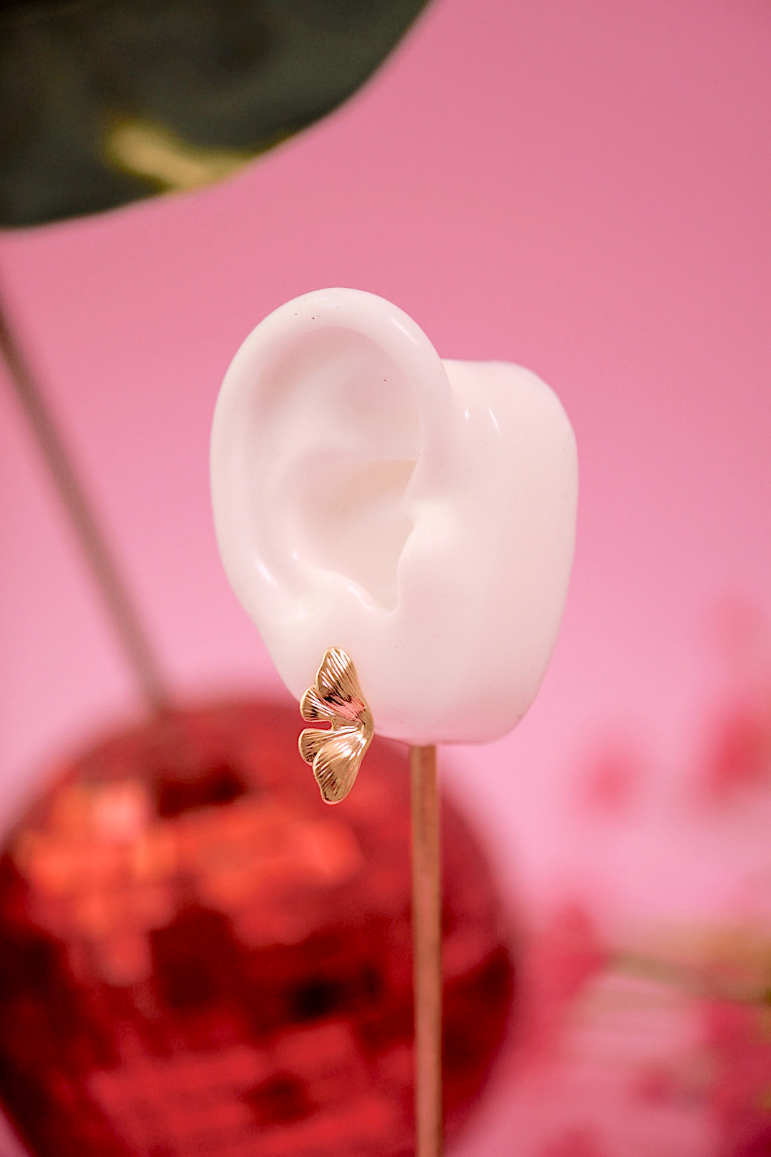 Gold Butterfly Wing Studs