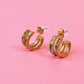 Nebula Double Hoop Studs