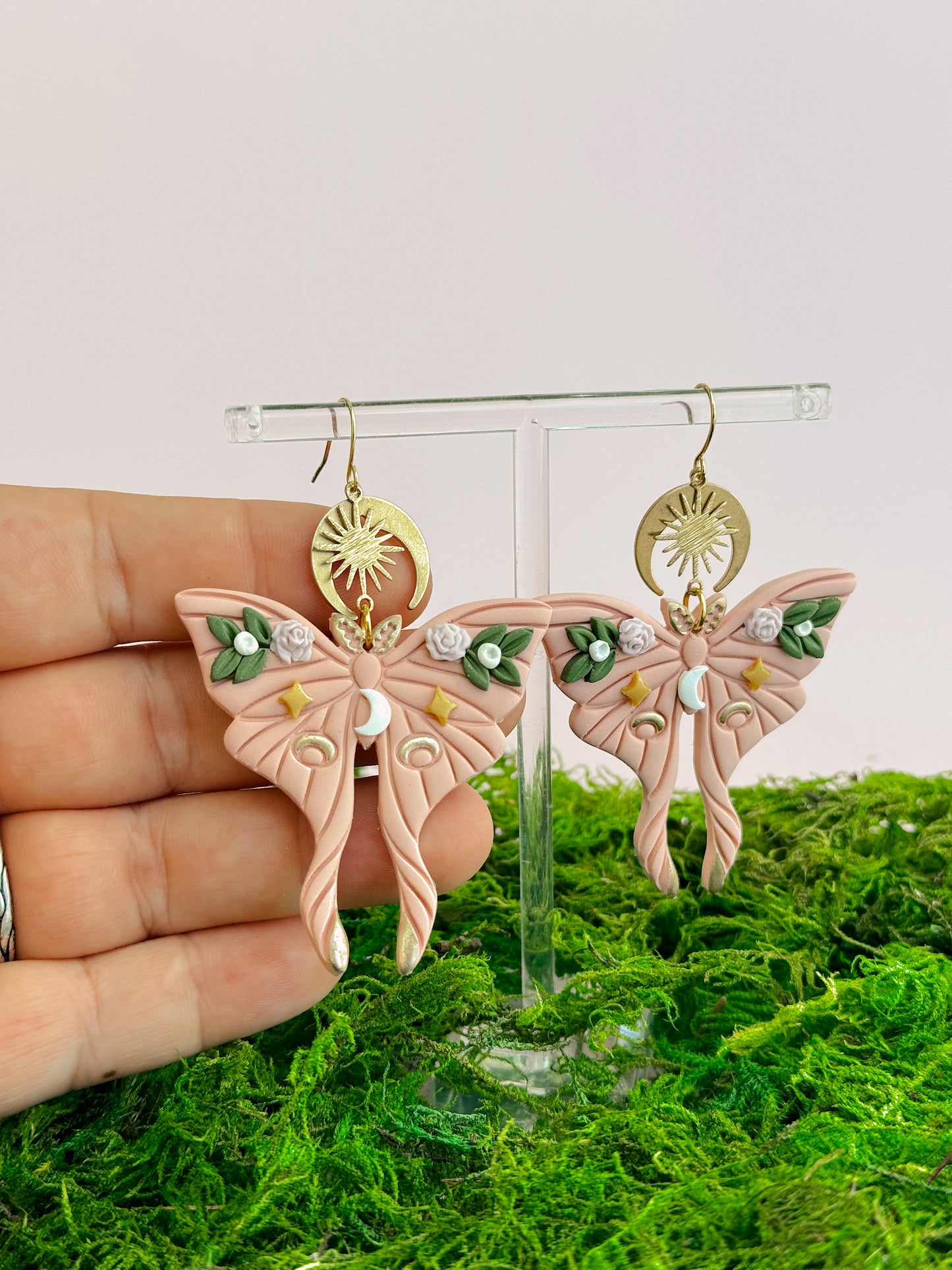 Just Peachy Moth Dangles