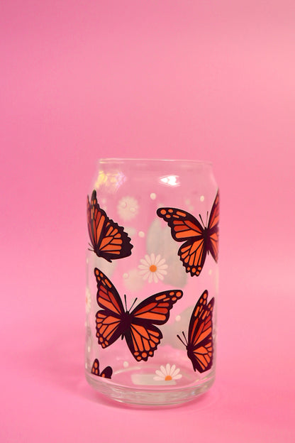 Monarch Butterfly Glass Cup (2 Color Options)