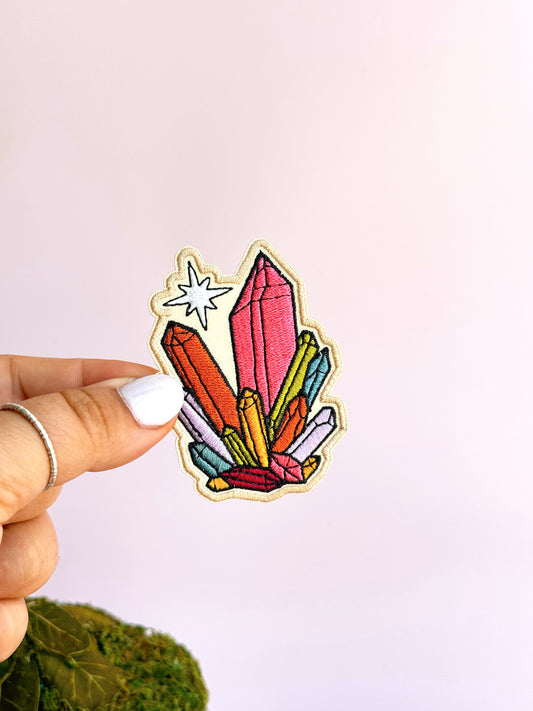 Rainbow Crystals Embroidered (Iron-On) Patch