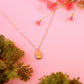 Gold CZ Signet Necklace