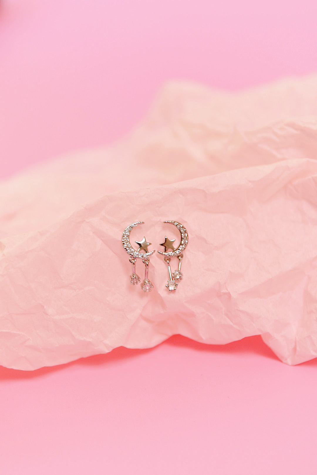 Silver Lunar Moon Studs