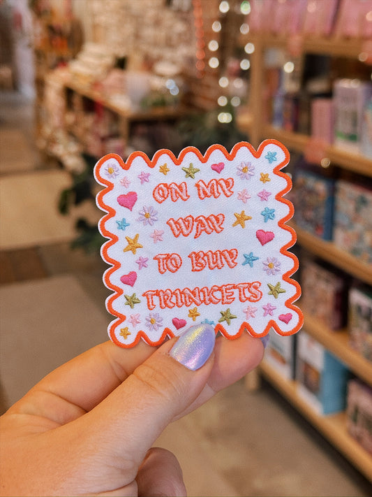 On My Way To Buy Trinkets Iron-On Embroidered Patch