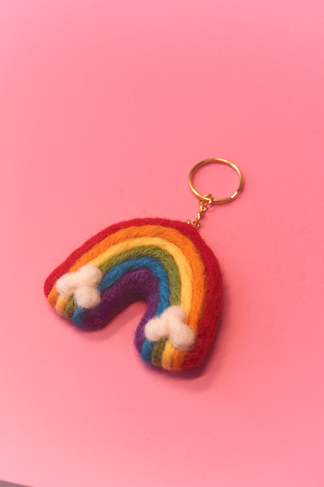 Rainbow Felt Keychain
