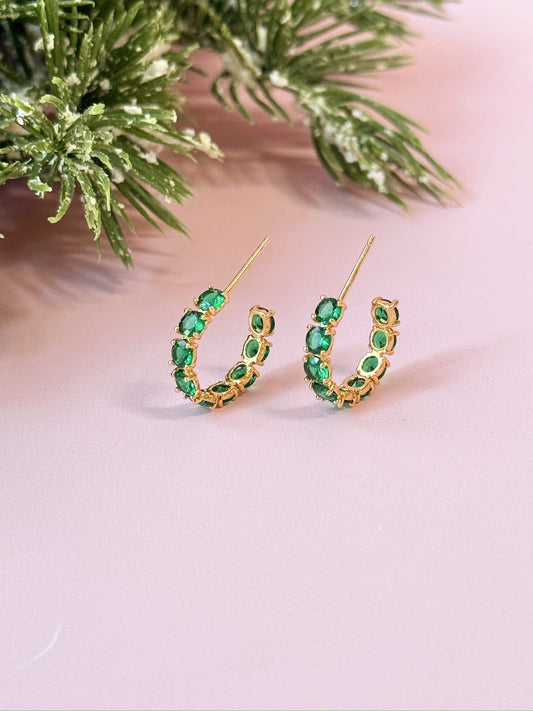 Golden Hour Designs Jade Green Hoops Earrings