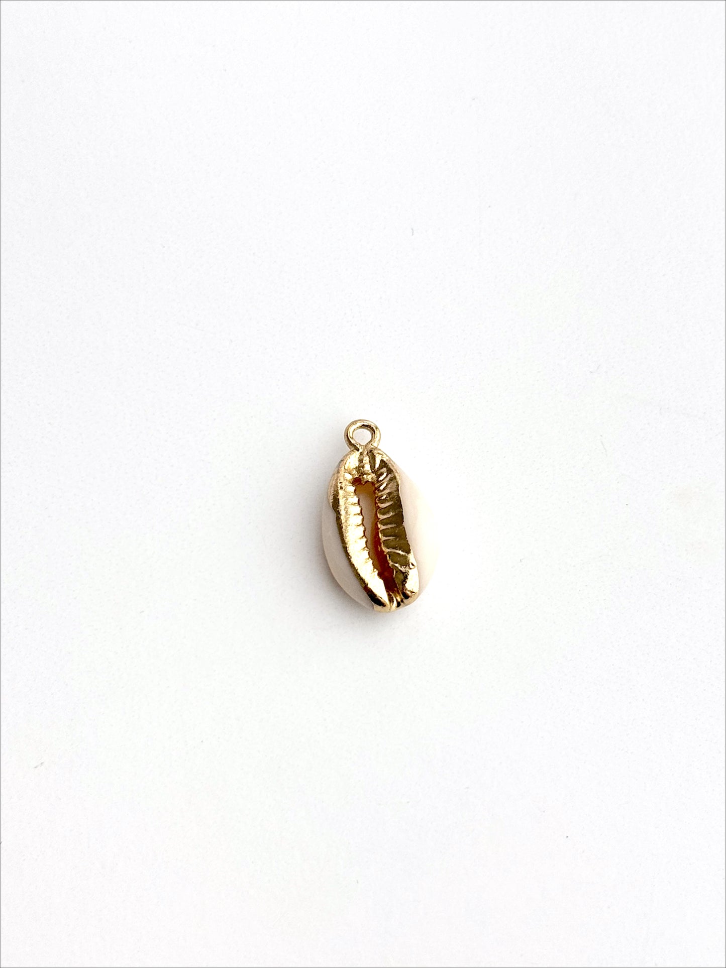 Gold Puka Shell Charm