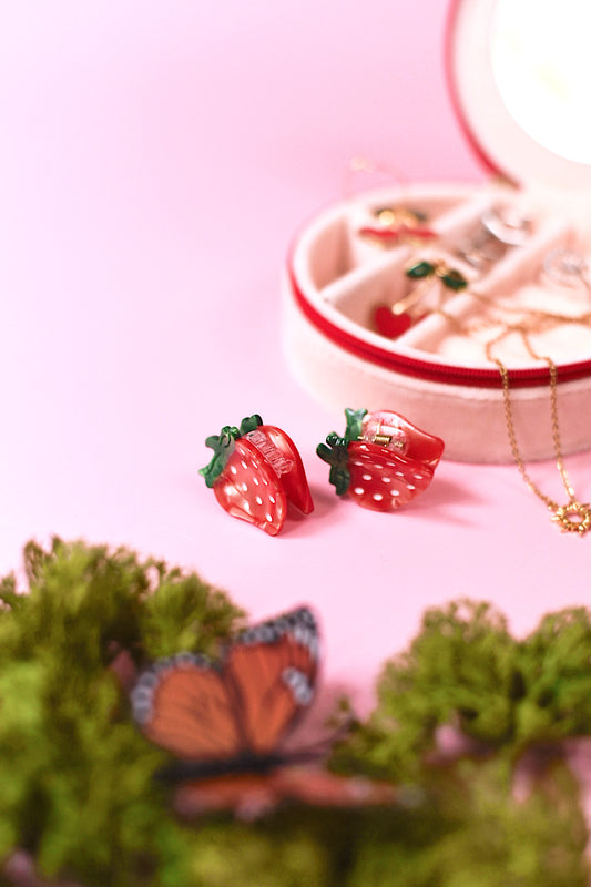 Mini Strawberry Hair Clip Set