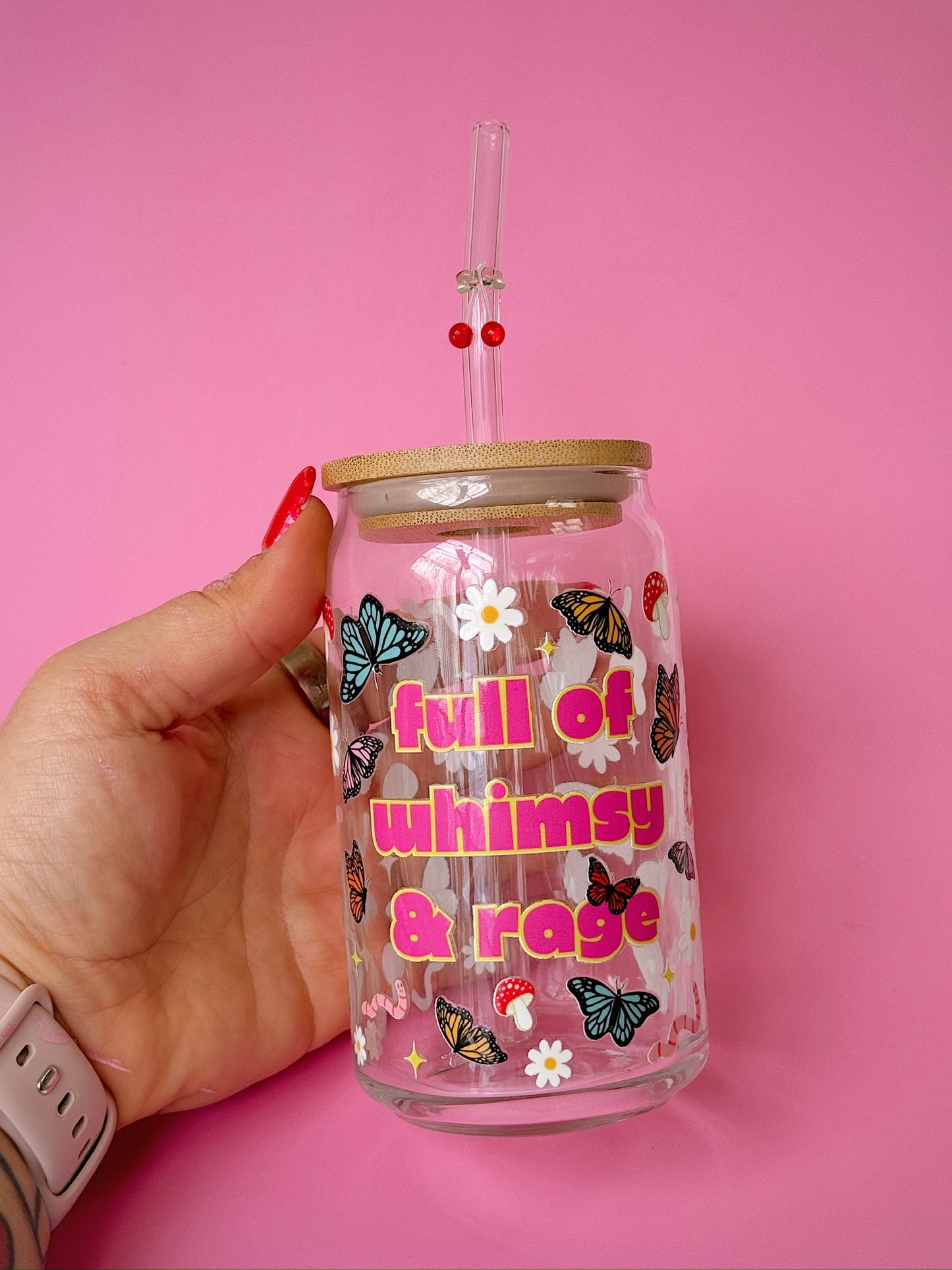 Whimsy & Rage Glass Cup