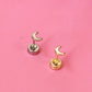 Crescent Moon Flatback Screwback Stud (Single)