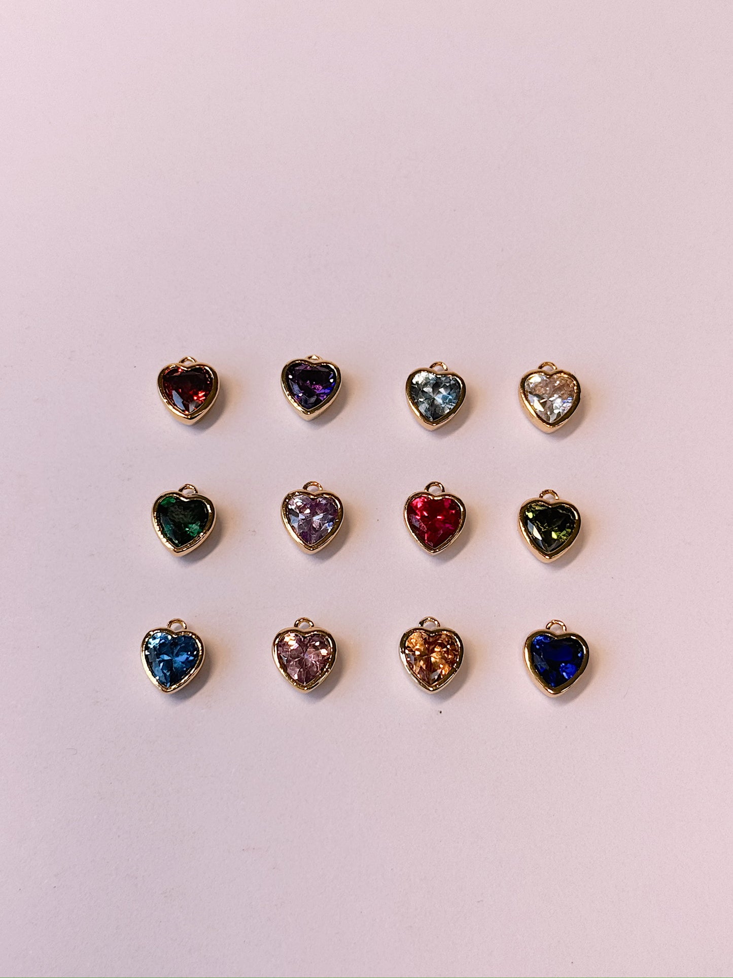 Heart Birthstone Gold Charm