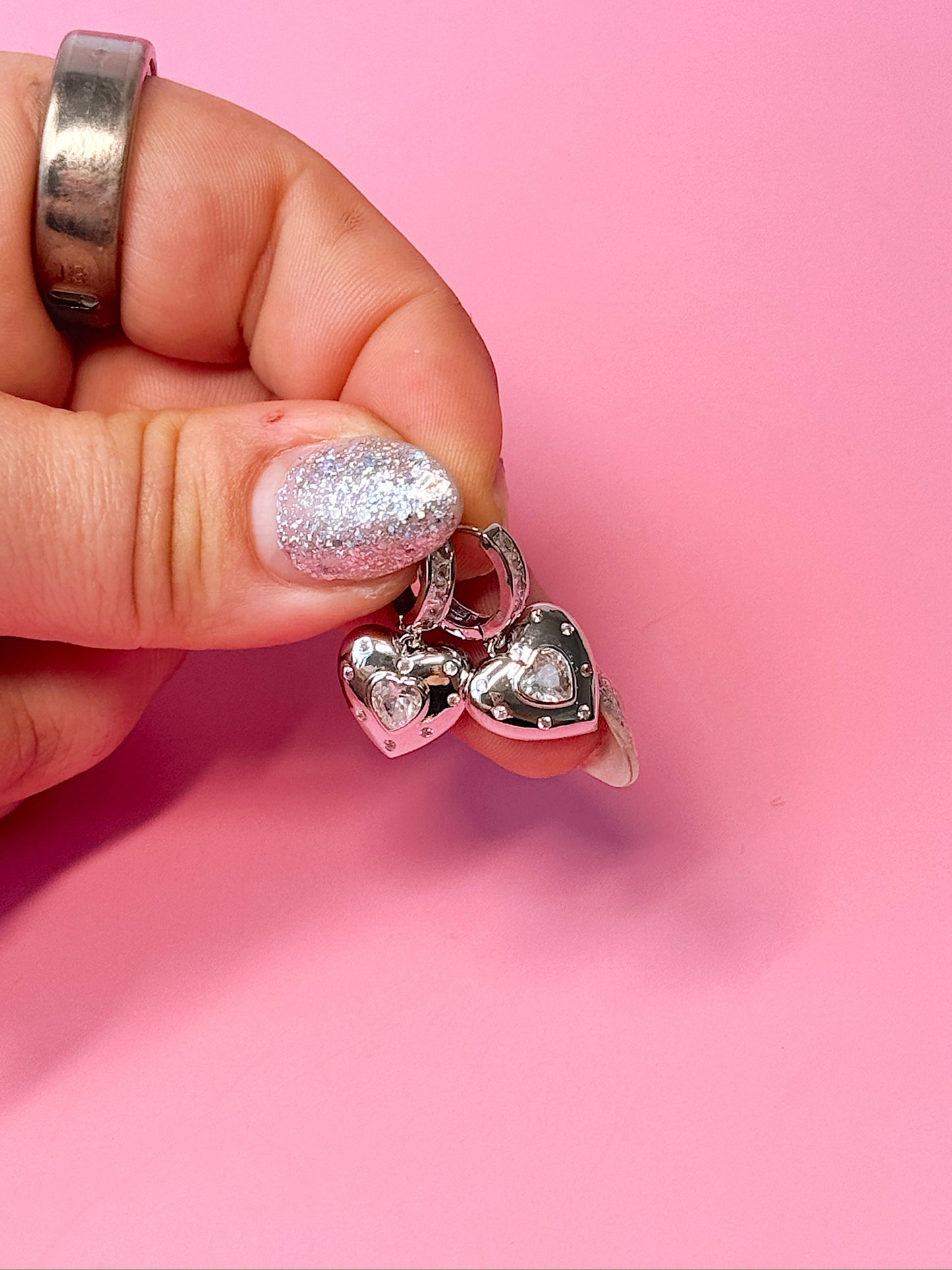 Club Serotonin Clear Jewel Heart Huggies