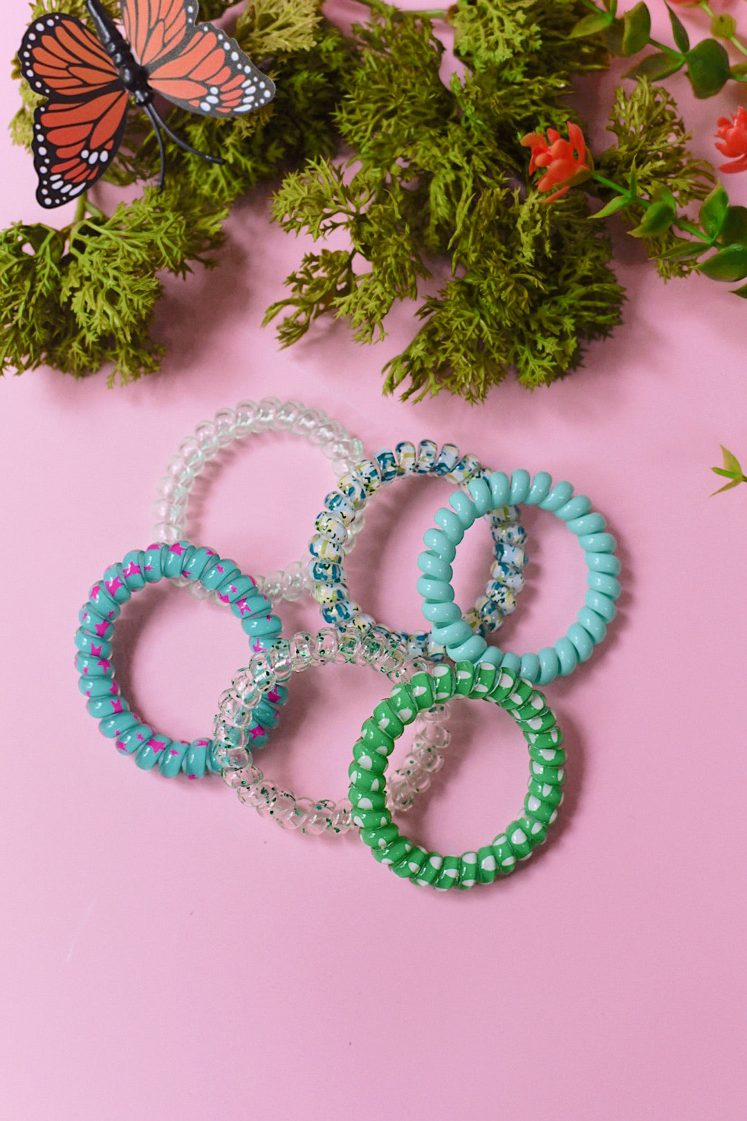 Spiral Hair Ties - 6 Pack (3 Color Ways)