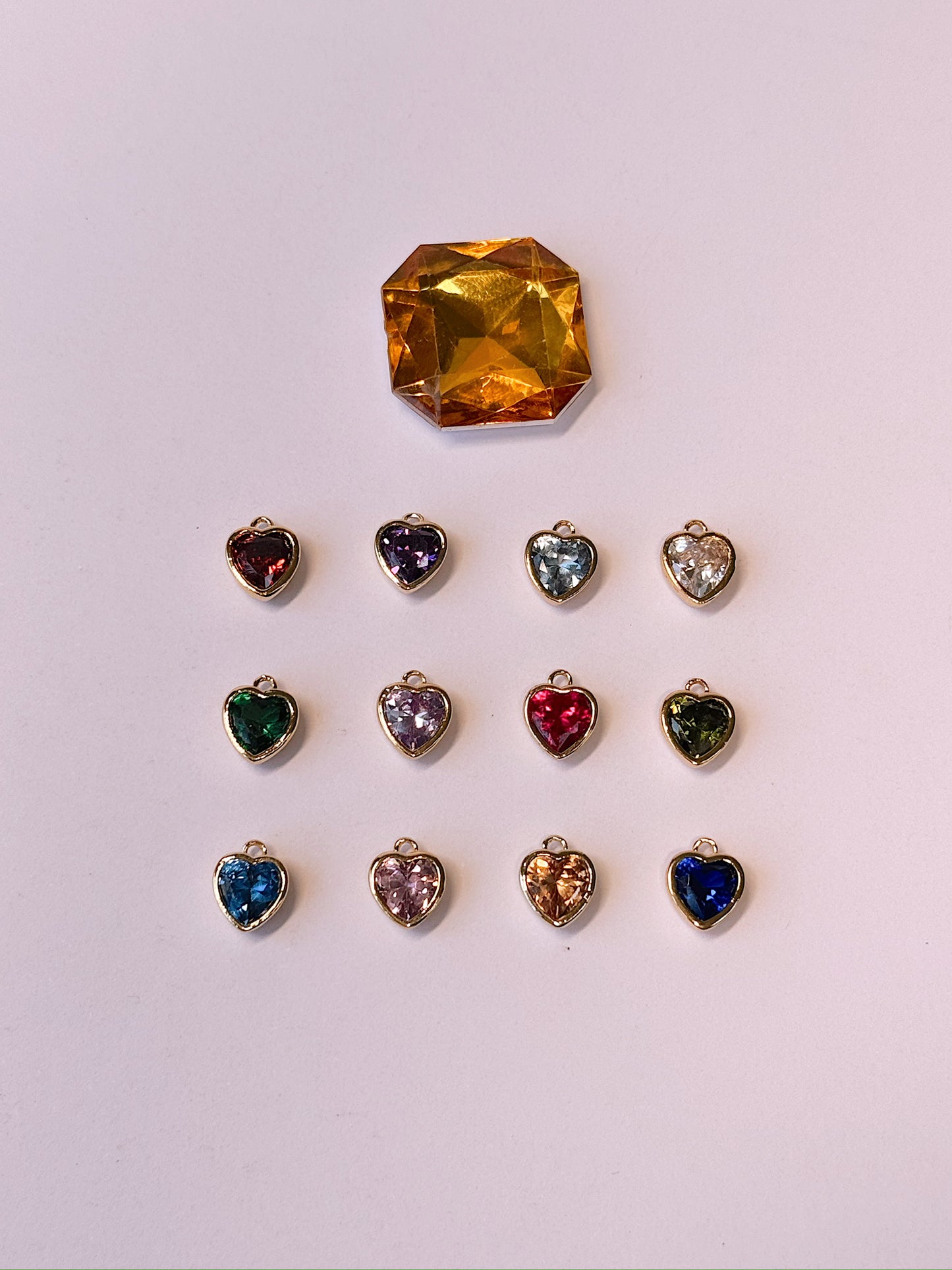 Heart Birthstone Gold Charm