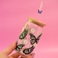 Monarch Butterfly Glass Cup (2 Color Options)