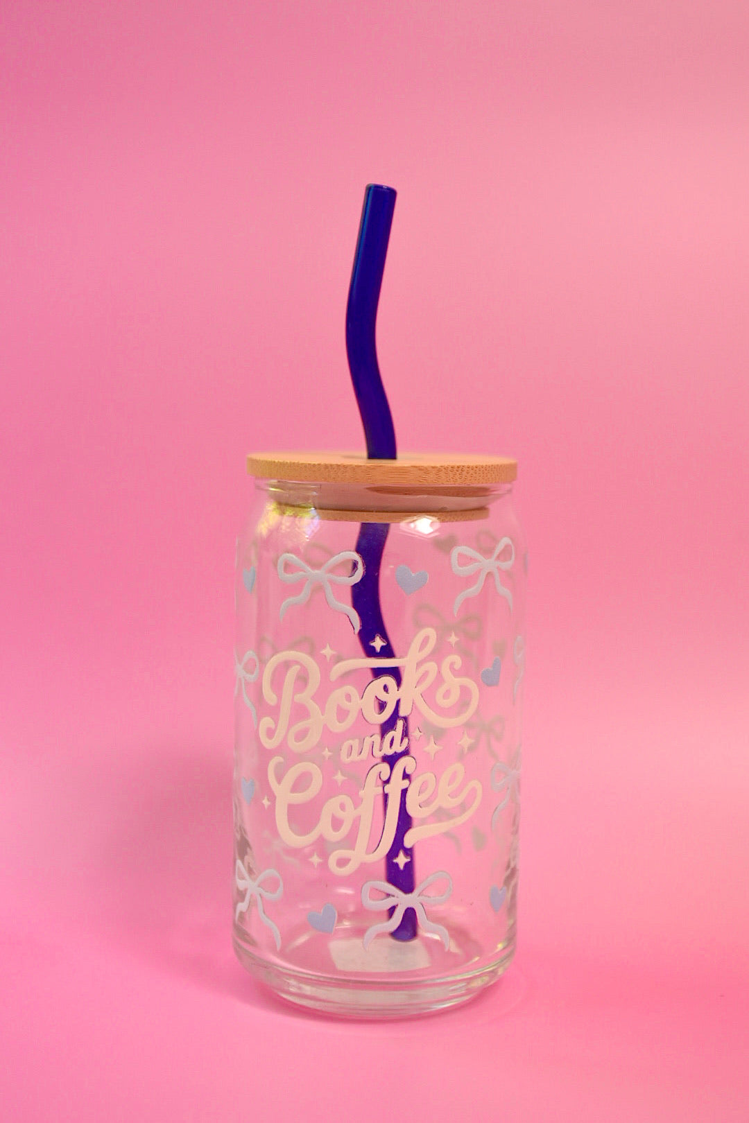 Books & Coffee Glass Cup