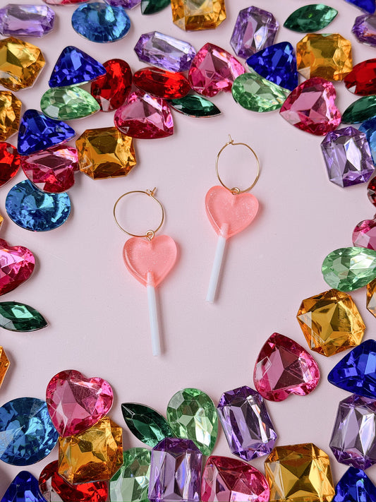 Such A Sucker Glitter Lollipop Hoops