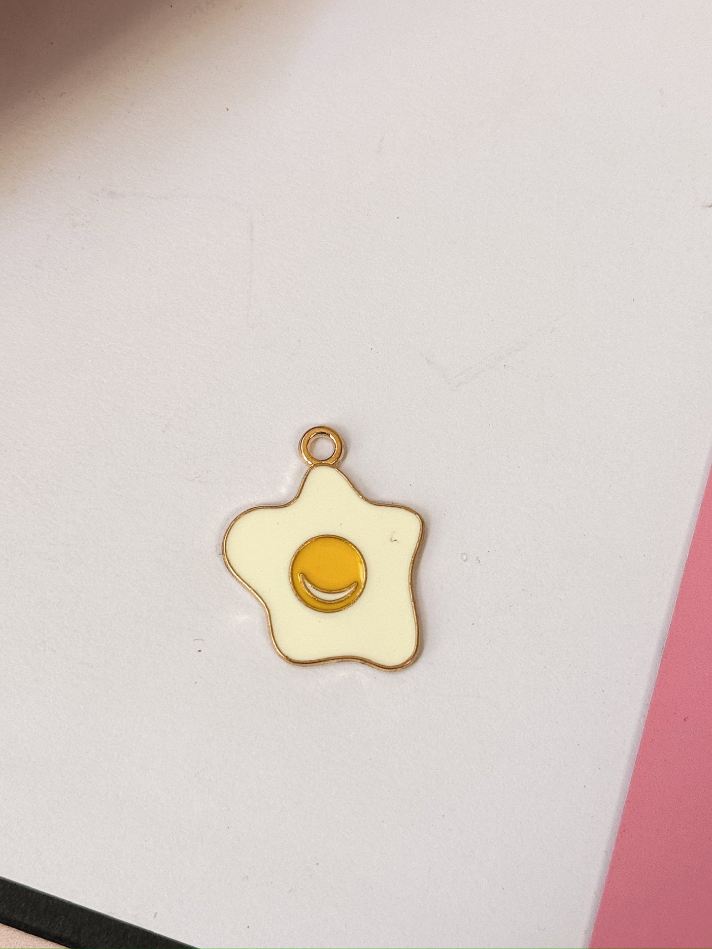 Large Fried Egg Gold Charm