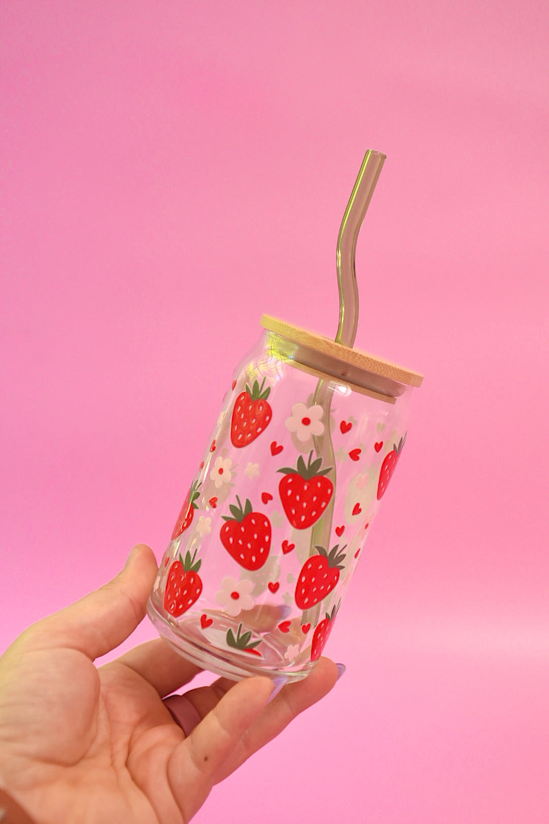 Strawberry Dreams Glass Cup