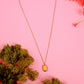 Gold CZ Signet Necklace