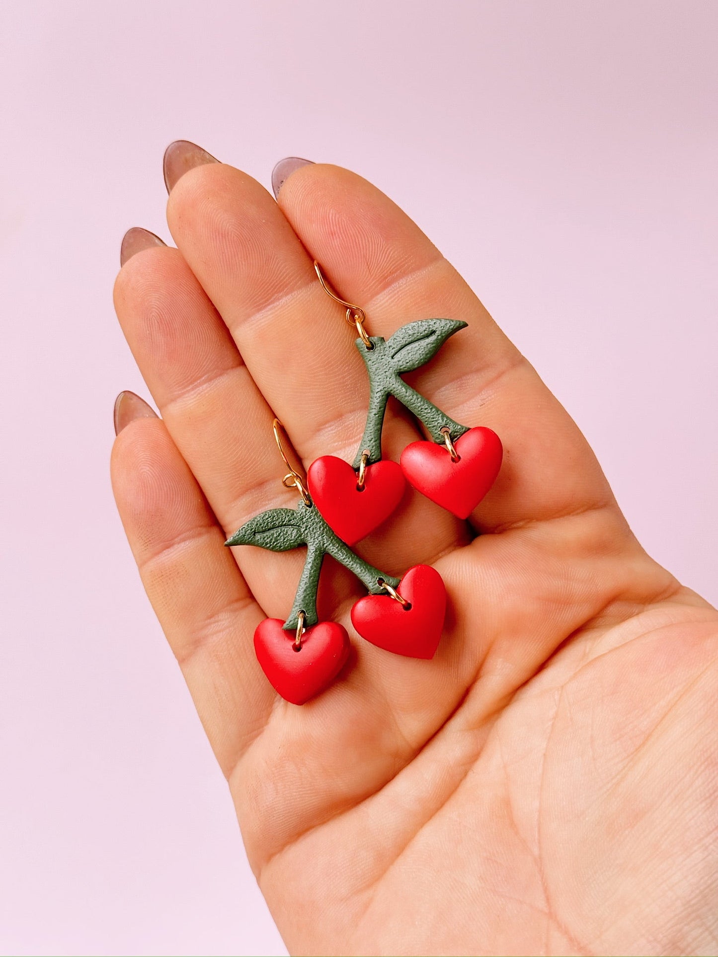 Golden Hour Designs Cherry Bomb Polymer Clay Dangle Earrings