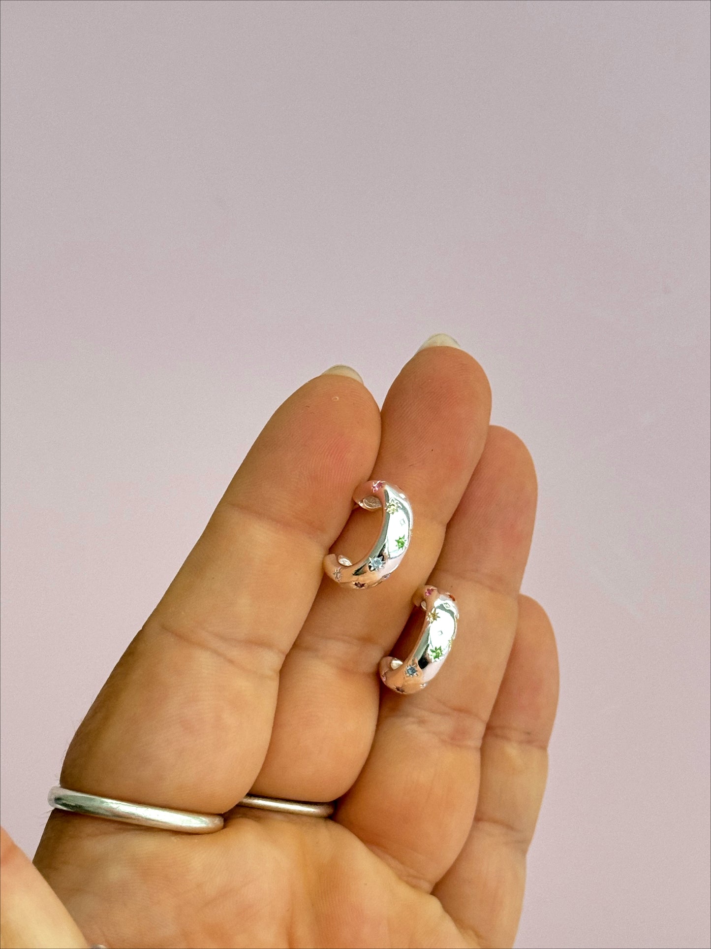 Bejeweled Chunky Hoops