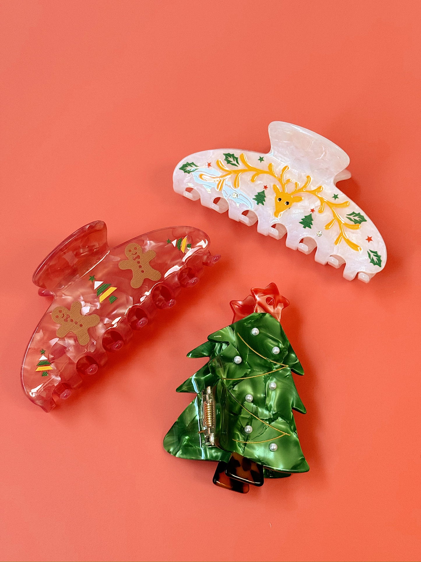 Gingerbread Man Hair Claw Clip