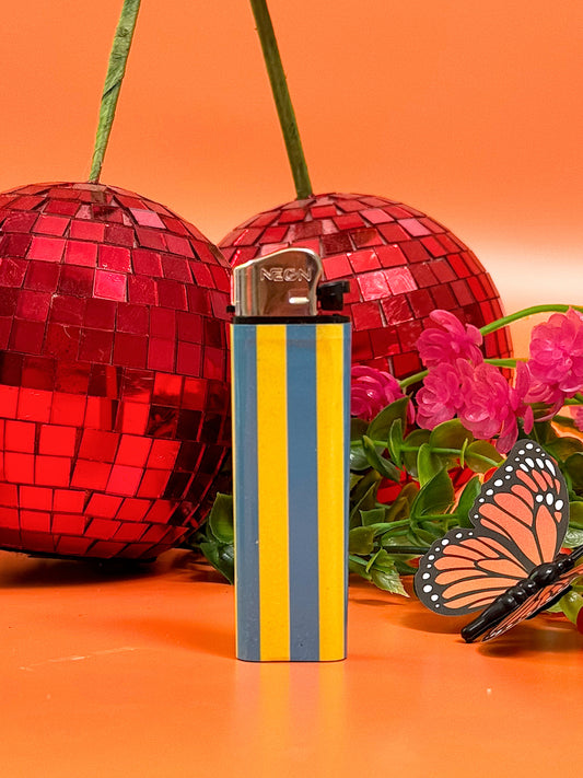Teal Stripes Lighter