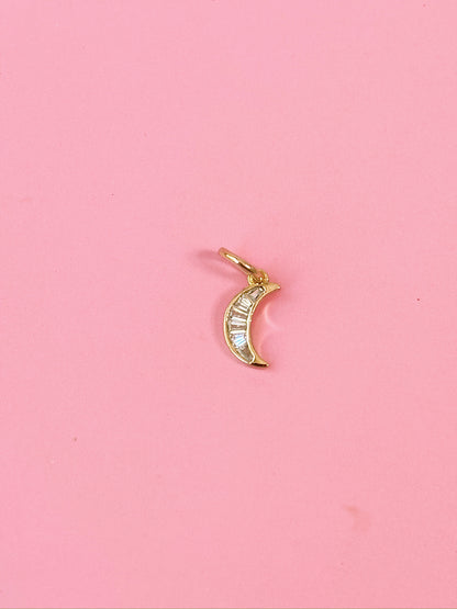 Crystal Moon Charm (Gold + Silver)