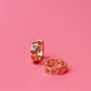 Pink Heart Jewel Hoops