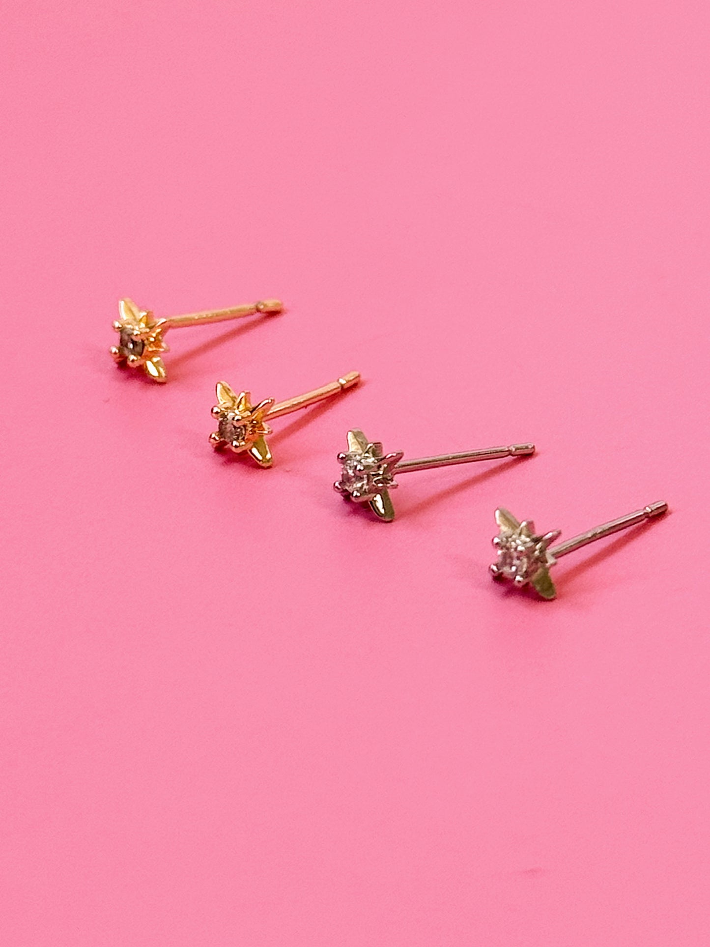 Sparkle Aster Star Studs (Gold + Silver)