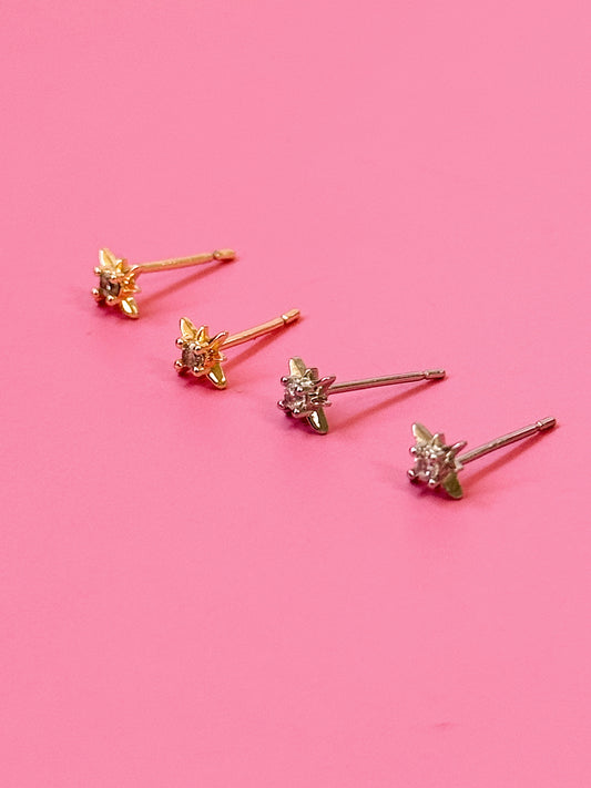 Sparkle Aster Star Studs (Gold + Silver)