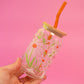 Falling Petals Glass Cup (3 Colors!)