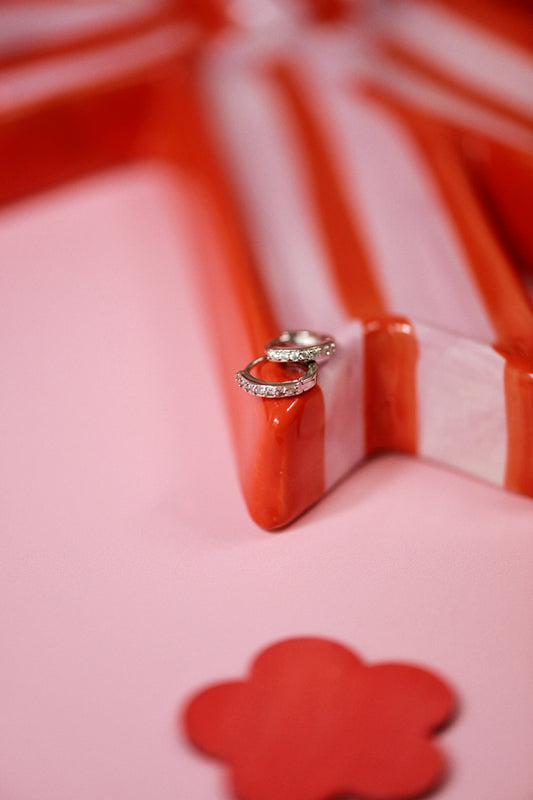 Mini Clear Jewel Huggies